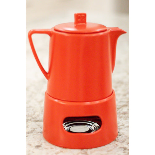 Bredemeijer 1L Teapot Ceramic Red with Warmer Set - Filter Included