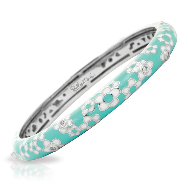 Load image into Gallery viewer, Belle Etoile Daisies Bangle - Aquamarine
