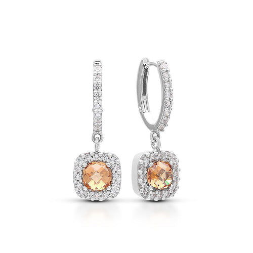 Belle Etoile Diana Drop Earrings - Brown-and-Champagne