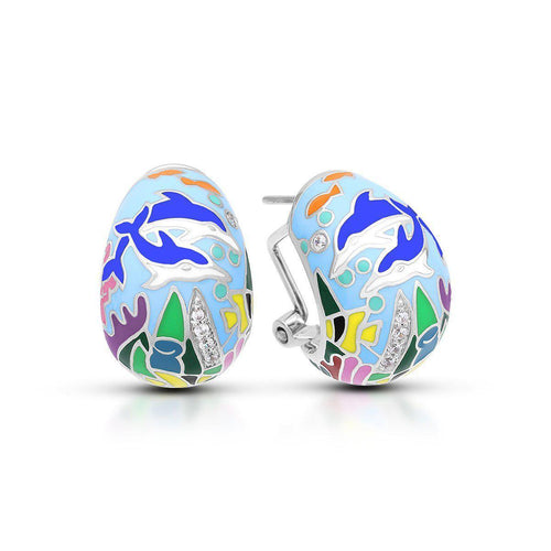 Belle Etoile Dolphin Earrings - Blue