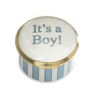 Halcyon Days "It's a Boy!" Enamel Box