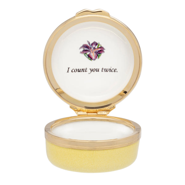 Load image into Gallery viewer, Halcyon Days When I Count My Blessings (Yellow Base) - Enamel Box
