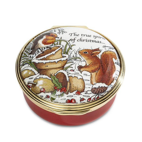 Load image into Gallery viewer, Halcyon Days "Woodland in the Snow" Enamel Box
