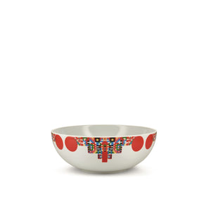 Alessi Holyhedrics Pastry And Nut Bowl In Decorated Porcelain