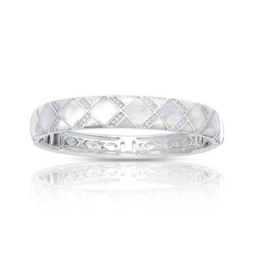 Belle Etoile Echelon Bangle - White Mother-of-Pearl