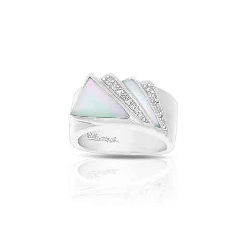 Belle Etoile Empire Ring - White-Mother-of-Pearl