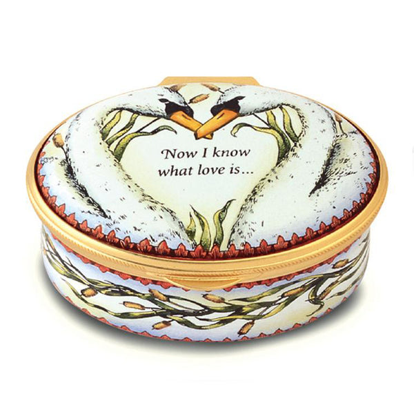 Load image into Gallery viewer, Staffordshire &quot;Now I Know What Love Is&quot; Enamel Box
