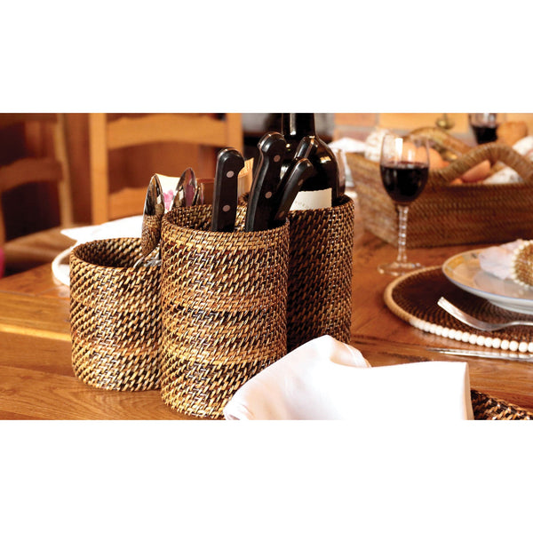 Load image into Gallery viewer, Calaisio Woven Flatware Caddy Holder with 4 Compartments - Large
