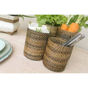 Calaisio Woven Flatware Caddy Holder with 4 Compartments - Large