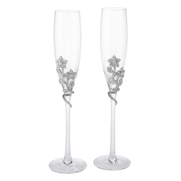 Load image into Gallery viewer, Olivia Riegel Silver Flora Flute (Set of 2)
