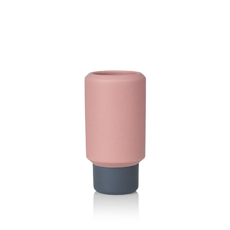 Lucie Kaas Fumario - Small Vase, Pink/Dark Grey