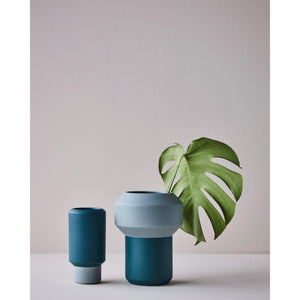 Lucie Kaas Fumario - Large Vase, Mint Green/Petroleum Blue