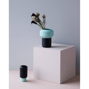 Lucie Kaas Fumario - Small Vase, Black/Mint Green