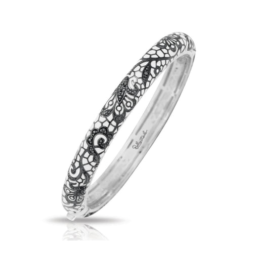 Belle Etoile Fleur de Lace Stackable Bangle - White