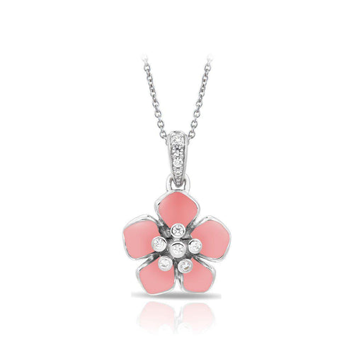 Belle Etoile Forget Me Not Pendant - Rose Quartz