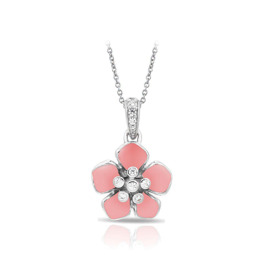 Belle Etoile Forget Me Not Pendant - Rose Quartz