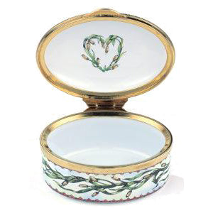 Staffordshire "Now I Know What Love Is" Enamel Box