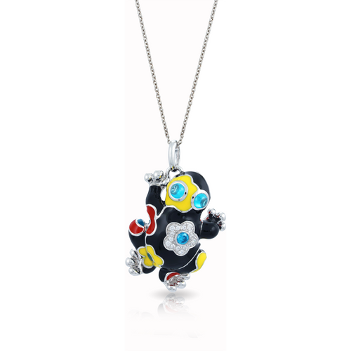 Belle Etoile Lucky Frog Pendant - Black