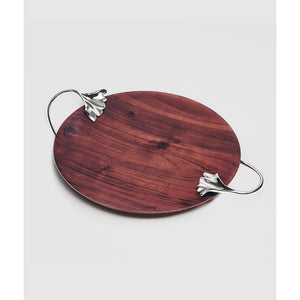 Mary Jurek Design Ginkgo Wood Platter with Handles 14"