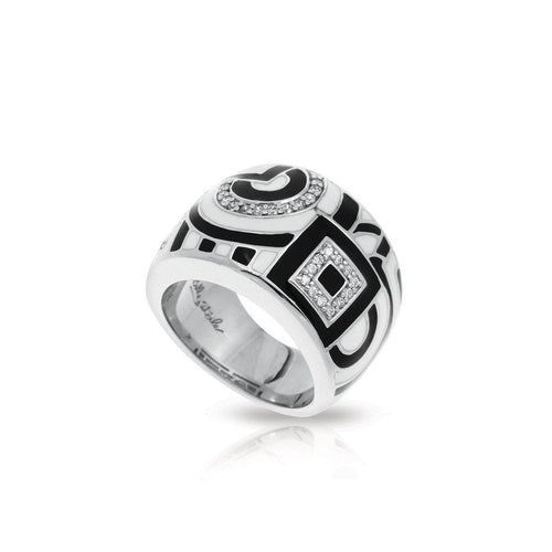 Belle Etoile Geometrica Ring - Black & White