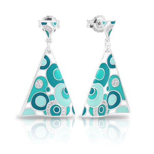 Belle Etoile Groovy Earrings - White & Aqua