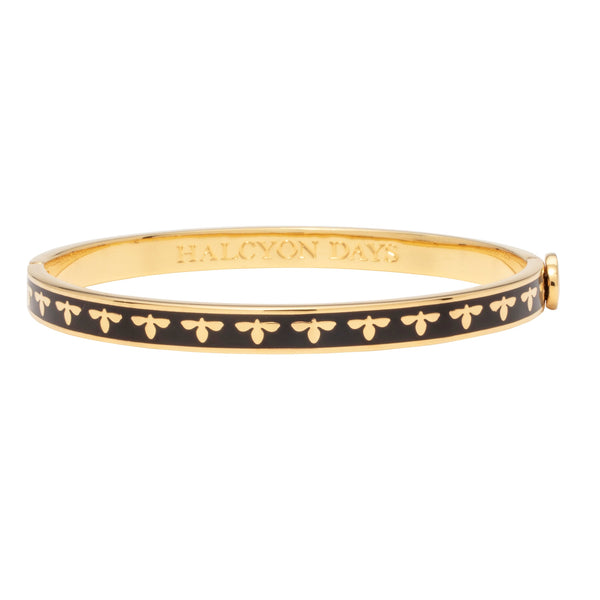 Load image into Gallery viewer, Halcyon Days &quot;Skinny Bee Black &amp; Gold&quot; Bangle
