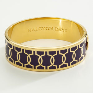 Halcyon Days "Geometric Circle Amethyst & Gold" Bangle