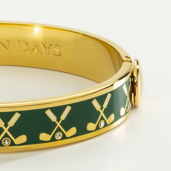 Load image into Gallery viewer, Halcyon Days "Golf Club Emerald &amp; Gold" Bangle
