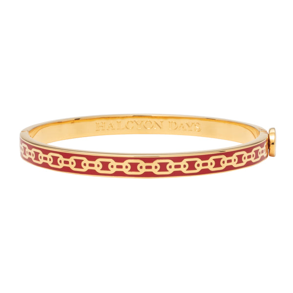 Load image into Gallery viewer, Halcyon Days &quot;Skinny Chain Red &amp; Gold&quot; Bangle
