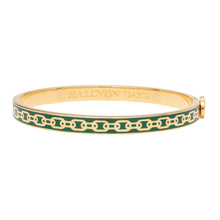Load image into Gallery viewer, Halcyon Days &quot;Skinny Chain Emerald &amp; Gold&quot; Bangle