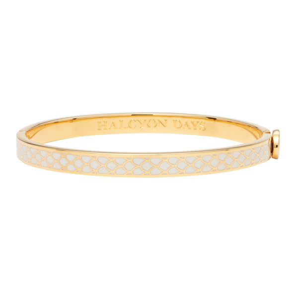 Load image into Gallery viewer, Halcyon Days "Skinny Salamander Cream &amp; Gold" Bangle
