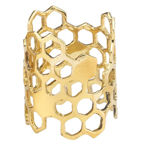 Bodrum Linens Honeycomb Napkin Ring - Napkin Rings - Set of 4