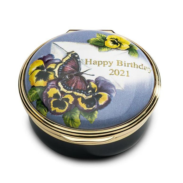 Load image into Gallery viewer, Halcyon Days &quot;2021 Happy Birthday&quot; Enamel Box
