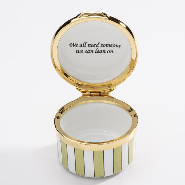 Load image into Gallery viewer, Halcyon Days &quot;We All Need Someone We Can Lean On&quot; Enamel Box
