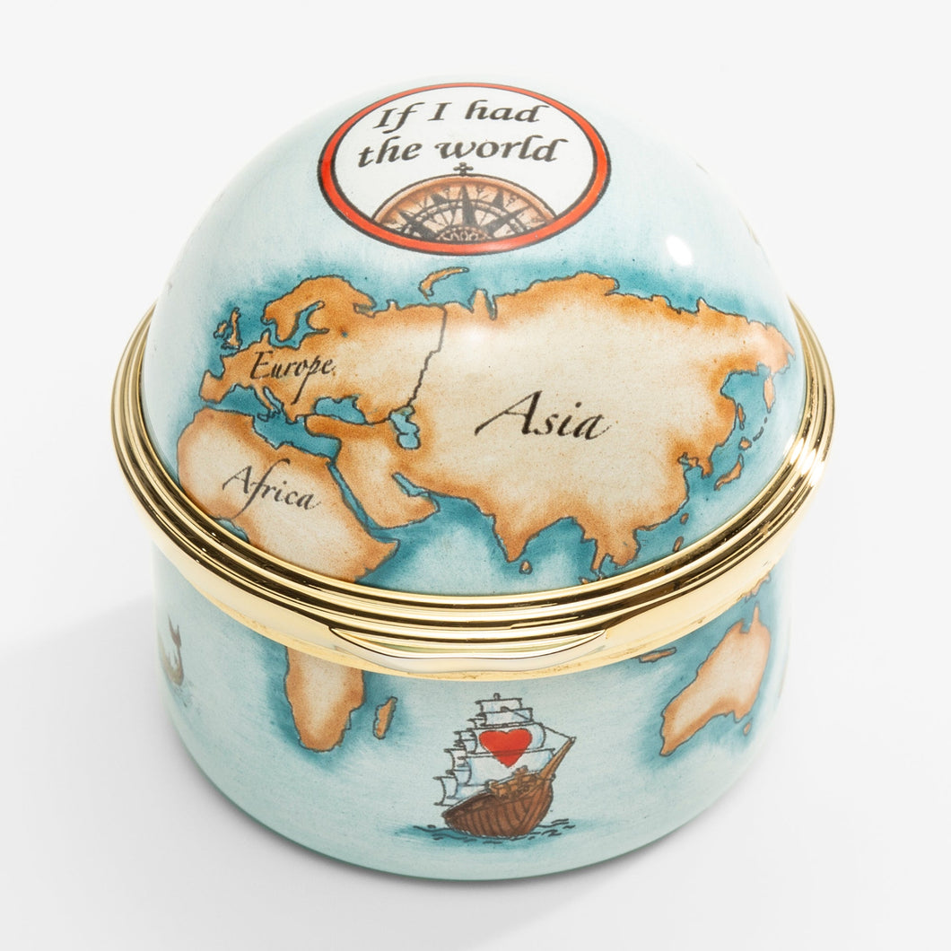 Halcyon Days If I had the world - Enamel Box