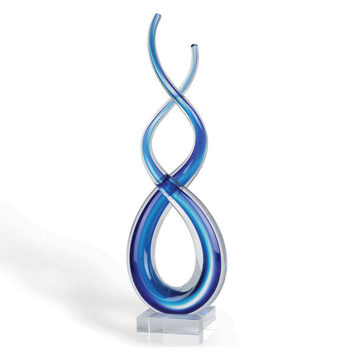 Badash Touch Of The Blues Murano Style Art Glass Centerpiece H18