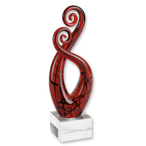 Badash Pietro Murano Style Art Glass Black and Red 13