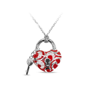 Belle Etoile Key To My Heart Petite Pendant - Red