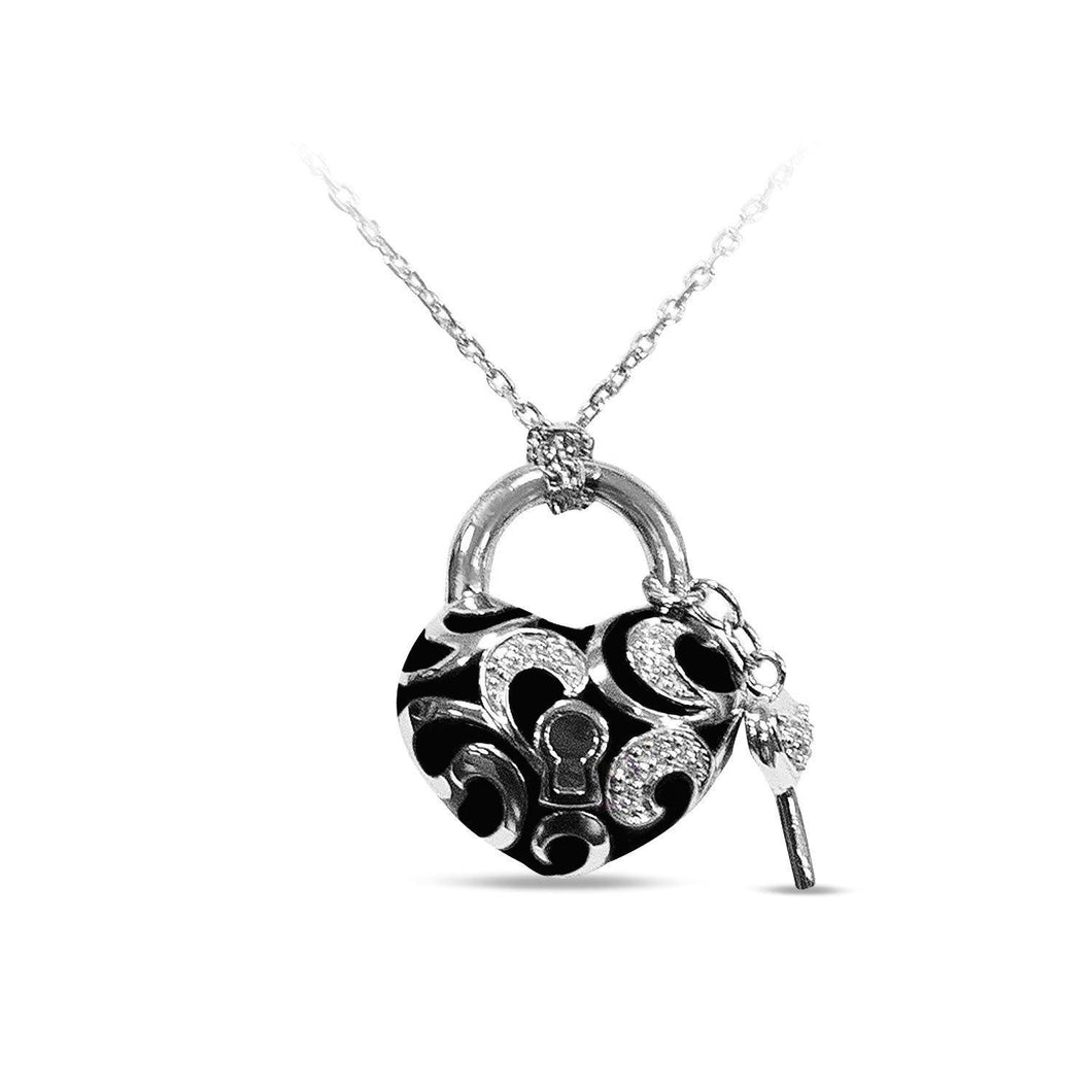 Belle Etoile Key To My Heart Petite Pendant - Black