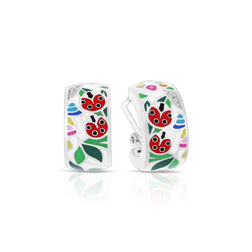 Belle Etoile Ladybug Earrings - White & Multi