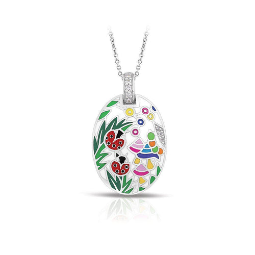 Belle Etoile Ladybug Pendant - White & Multi