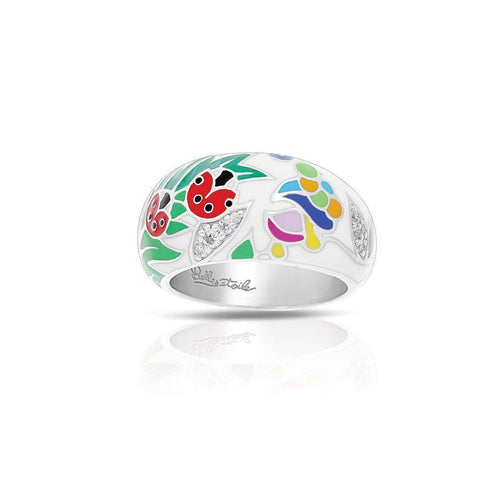 Belle Etoile Ladybug Ring - White & Multi
