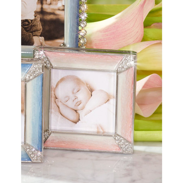 Load image into Gallery viewer, Jay Strongwater Leland Pave Corner 2&quot; Square Frame - Pink
