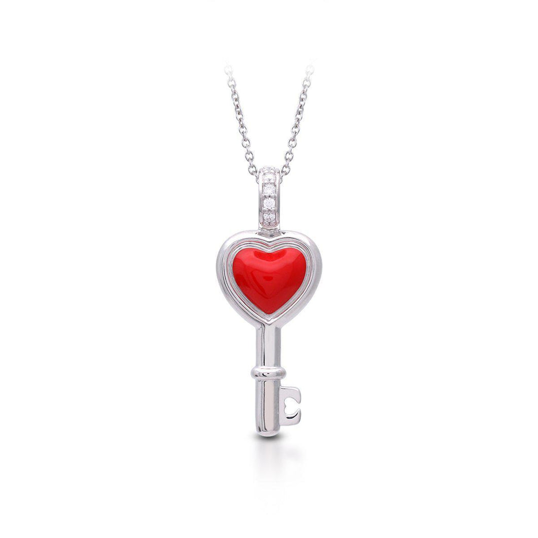 Belle Etoile Love is the Key Pendant - Red