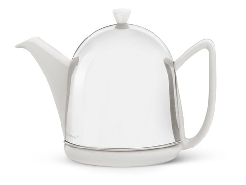 Bredemeijer 34 fl oz Teapot Ceramic/SS Spring White COSY MANTO