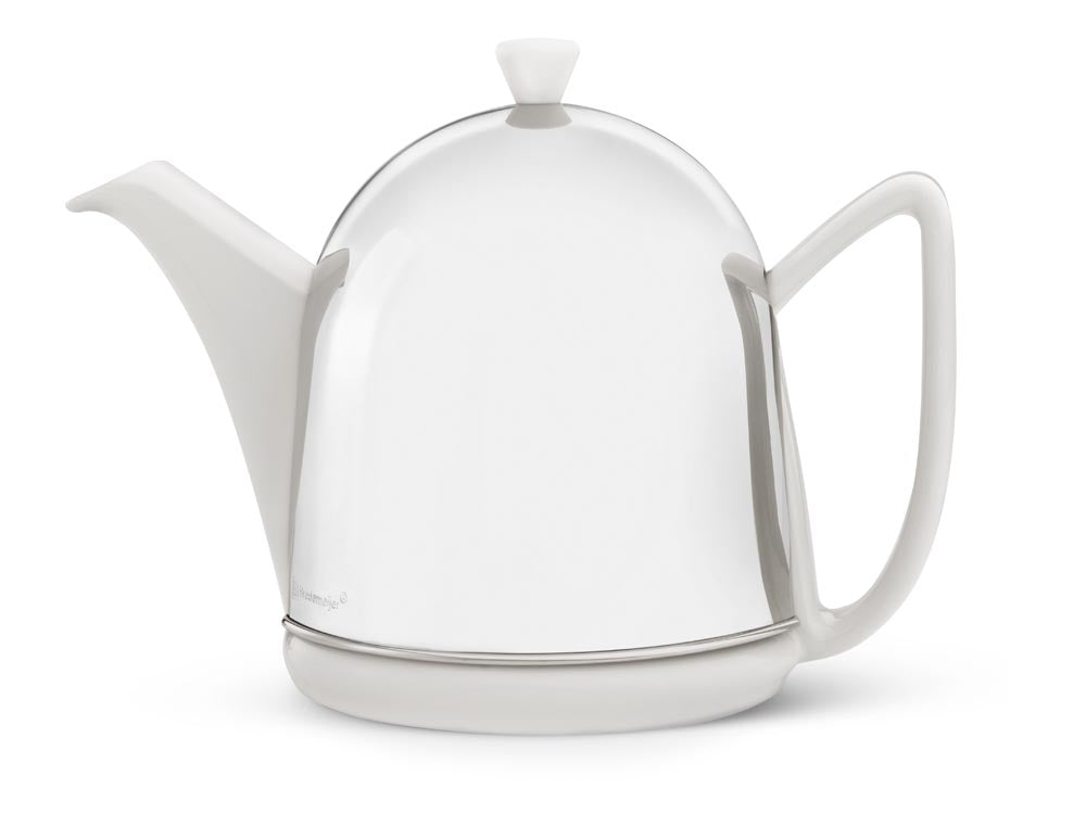 Bredemeijer 34 fl oz Teapot Ceramic/SS Spring White COSY MANTO
