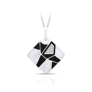 Belle Etoile Montage Pendant - White Mother-of-Pearl & Black