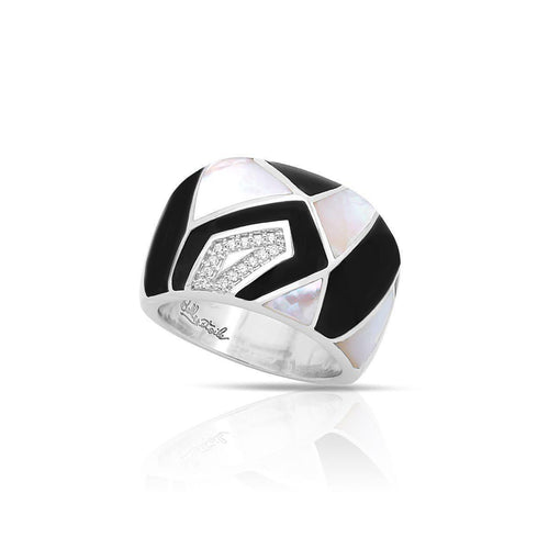 Belle Etoile Montage Ring - White Mother-of-Pearl & Black