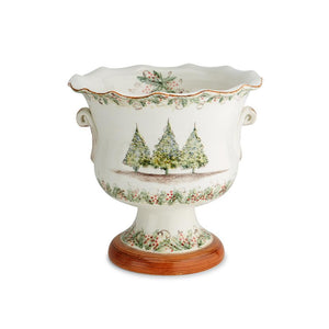 Arte Italica Natale Footed Cachepot
