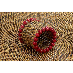 Calaisio Red Napkin Ring with Beads - Set of 4